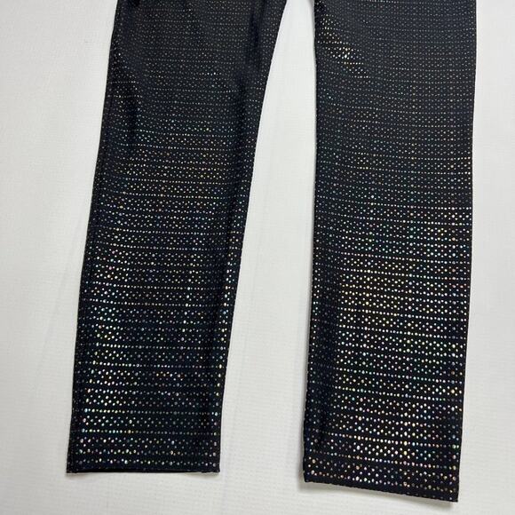 Spanx Metallic Dot Print Active Leggings SIZE M Black Rainbow Yoga Pant 50208R - Picture 9 of 11